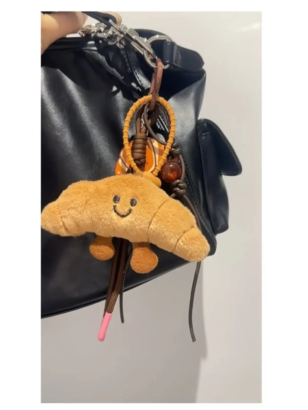 Kawaii Plush Beaded Bag Charms, Adorable Handbag Accessories with Clasp